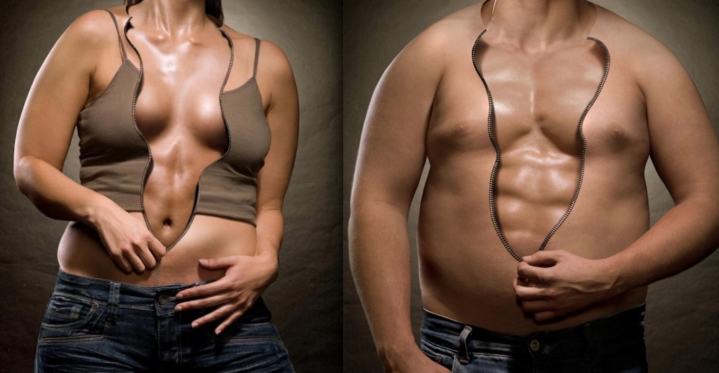 fat man woman zipper