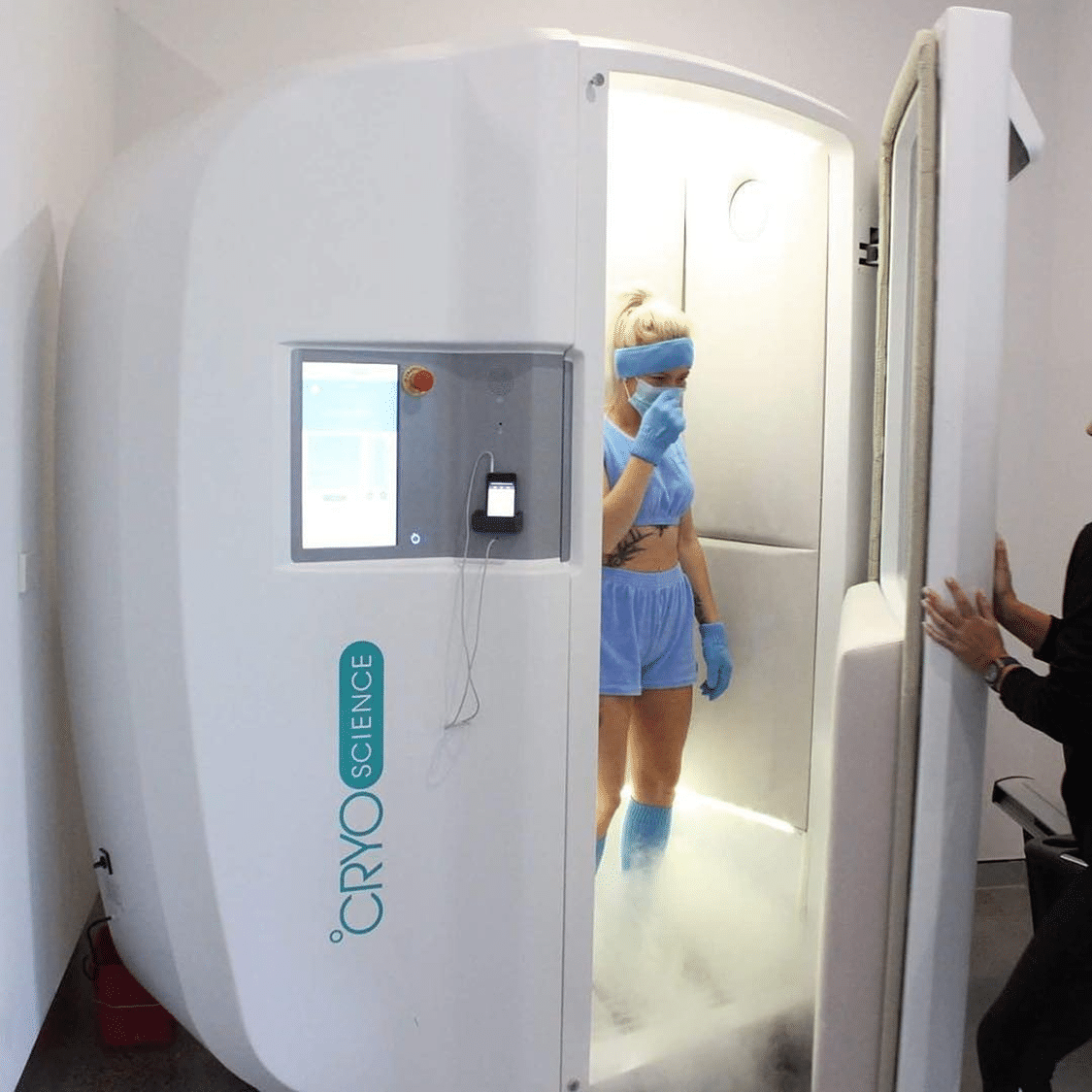 Person Coming out of Cryotherapy Machine